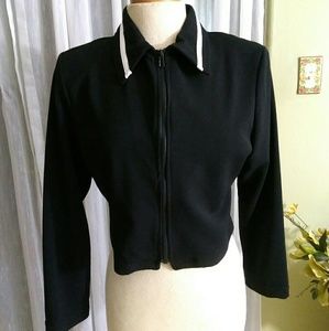 Twenty One 21 med long sleeve cropped black jacket